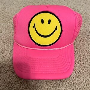 Aviator Nation Hot Pink Smiley Face Hat